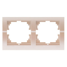Рамка двойная горизонтальная без вставки LEZARD Deriy жемчужно-белый 702-3000-147