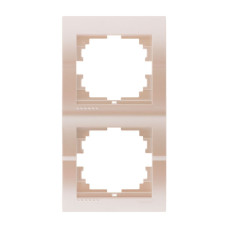 Рамка двойная вертикальная без вставки LEZARD Deriy жемчужно-белый 702-3000-152