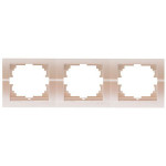 Рамка тройная горизонтальная без вставки LEZARD Deriy жемчужно-белая 702-3000-148