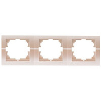 Рамка тройная горизонтальная без вставки LEZARD Deriy жемчужно-белая 702-3000-148