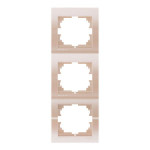 Рамка тройная вертикальная без вставки LEZARD Deriy жемчужно-белая 702-3000-153 