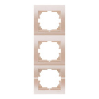 Рамка тройная вертикальная без вставки LEZARD Deriy жемчужно-белая 702-3000-153 