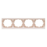 Рамка четверная горизонтальная без вставки LEZARD Deriy жемчужно-белая 702-3000-149