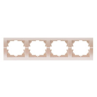 Рамка четверная горизонтальная без вставки LEZARD Deriy жемчужно-белая 702-3000-149