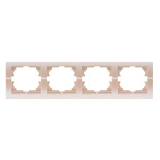 Рамка четверная горизонтальная без вставки LEZARD Deriy жемчужно-белая 702-3000-149