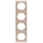 Рамка четверная вертикальная без вставки LEZARD Deriy жемчужно-белая 702-3000-154