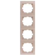 Рамка четверная вертикальная без вставки LEZARD Deriy жемчужно-белая 702-3000-154