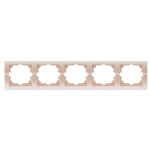 Рамка пятерная горизонтальная без вставки LEZARD Deriy жемчужно-белая 702-3000-150