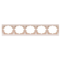 Рамка пятерная горизонтальная без вставки LEZARD Deriy жемчужно-белая 702-3000-150