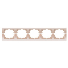 Рамка пятерная горизонтальная без вставки LEZARD Deriy жемчужно-белая 702-3000-150