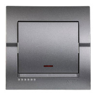 Выключатель одноклавишный с подсветкой LEZARD Deriy графит 702-2929-111