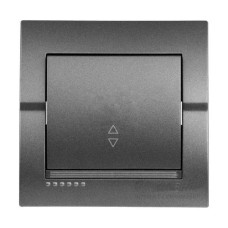 Выключатель одноклавишный проходной LEZARD Deriy графит