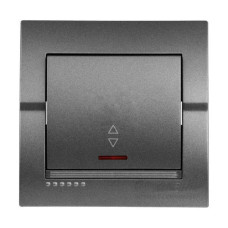 Выключатель одноклавишный проходной с подсветкой LEZARD Deriy графит 702-2929-114