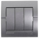 Выключатель трехклавишный LEZARD Deriy графит 702-2929-109