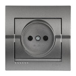 Розетка одинарная б/з LEZARD Deriy графит