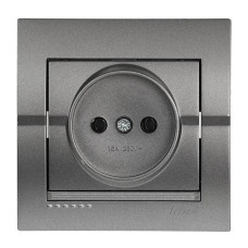 Розетка одинарная б/з LEZARD Deriy графит