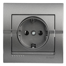 Розетка одинарная з/з LEZARD Deriy графит