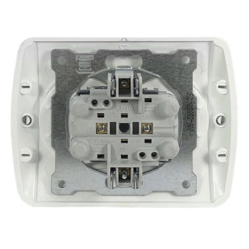 Розетка двойная б/з EL-BI Zirve белая (501-010202-908)