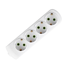 Колодка LEZARD 4 входа с заземлением белая Letitia 721-0400-401 