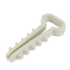 Зажим-дюбель "Елка" 12мм плоский белый (100шт)