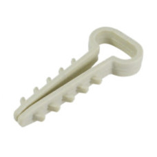 Зажим-дюбель "Елка" 14мм плоский белый (100шт)