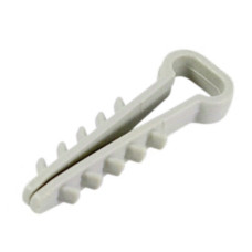 Зажим-дюбель "Елка" 10мм плоский белый (100шт)