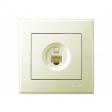 Розетка одинарная компьютерная LEZARD Lesya крем