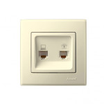 Розетка комп'ютерна і телефонна LEZARD Lesya крем 705-0303-143