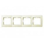 Рамка четверная горизонтальная без вставки LEZARD Lesya крем 705-0300-149