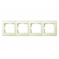Рамка четверная горизонтальная без вставки LEZARD Lesya крем 705-0300-149