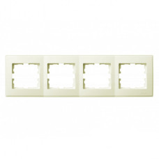 Рамка четверная горизонтальная без вставки LEZARD Lesya крем 705-0300-149
