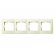 Рамка четверная горизонтальная без вставки LEZARD Lesya крем 705-0300-149