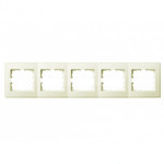 Рамка пятерная горизонтальная без вставки LEZARD Lesya крем 705-0300-150