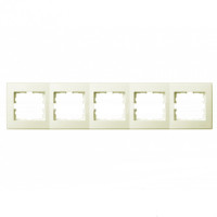Рамка пятерная горизонтальная без вставки LEZARD Lesya крем 705-0300-150