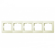 Рамка пятерная горизонтальная без вставки LEZARD Lesya крем 705-0300-150