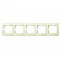 Рамка пятерная горизонтальная без вставки LEZARD Lesya крем 705-0300-150