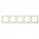Рамка пятерная горизонтальная без вставки LEZARD Lesya крем 705-0300-150