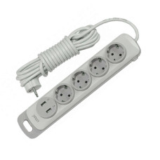 Сетевой удлинитель LUXEL 4 входа 5м с заземлением и выключателем +2USB Nota