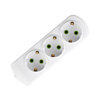 Колодка LEZARD 3 входа с заземлением белая Letitia 721-0300-301