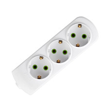 Колодка LEZARD 3 входа с заземлением белая Letitia 721-0300-301