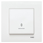 Выключатель одноклавишный проходной с подсветкой VIKO Karre белый 90960063