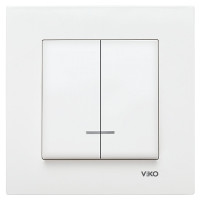 Выключатель двухклавишный с подсветкой VIKO Karre белый 90960050