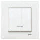 Выключатель двухклавишный с подсветкой VIKO Karre белый 90960050