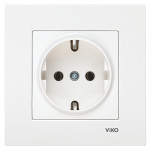 Розетка одинарная с/з VIKO Karre белая 90960008