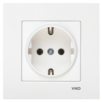 Розетка одинарная с/з VIKO Karre белая 90960008