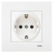 Розетка одинарная с/з VIKO Karre белая 90960008