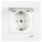 Розетка одинарная с/з и защитной крышкой VIKO Karre белая 90960012