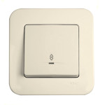 Выключатель одноклавишный проходной с подсветкой VIKO Rollina крем 90421063
