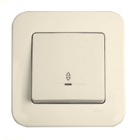 Выключатель одноклавишный проходной с подсветкой VIKO Rollina крем 90421063