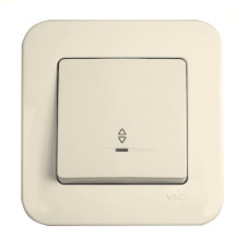Выключатель одноклавишный проходной с подсветкой VIKO Rollina крем 90421063